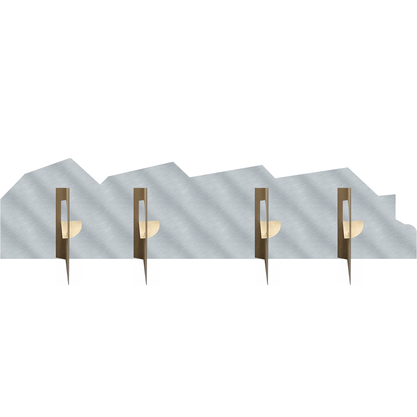 Night Light Lit Small Town Rural Norway Winter Backdrop Cardboard Cutout