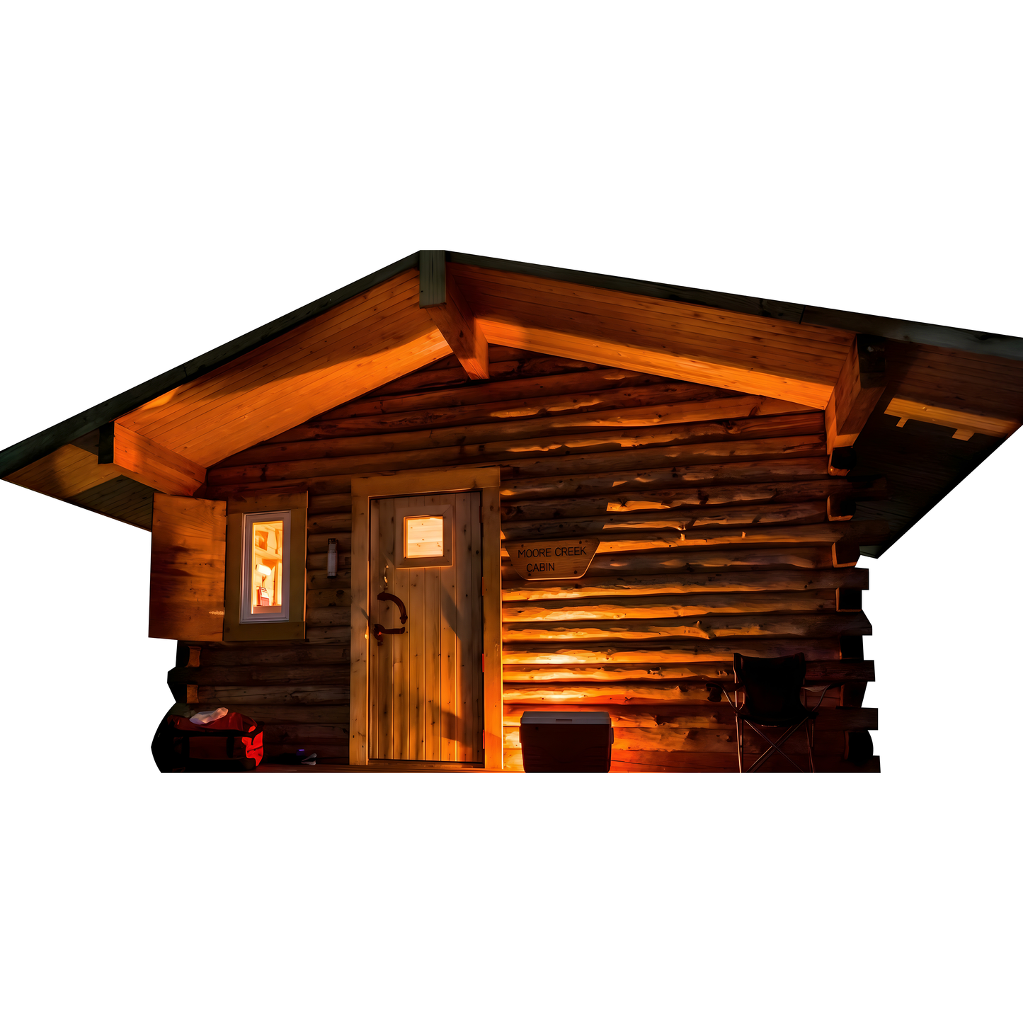Night Light Lit Alaska Cabin Off Grid Shelter Cardboard Cutout