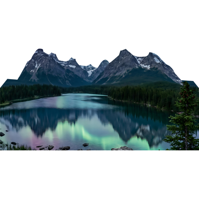 Aurora Lake Woods Reflection Landscape Backdrop Cardboard Cutout