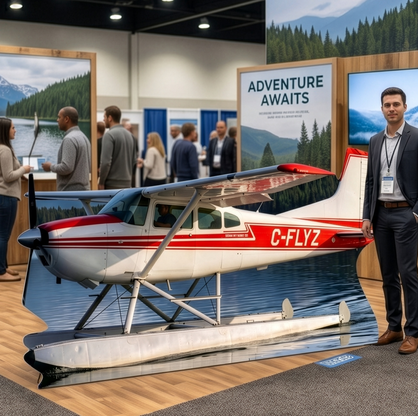Seaplane Alaska Bush Plane Boat Floatplane Cardboard Cutout Standee Standup