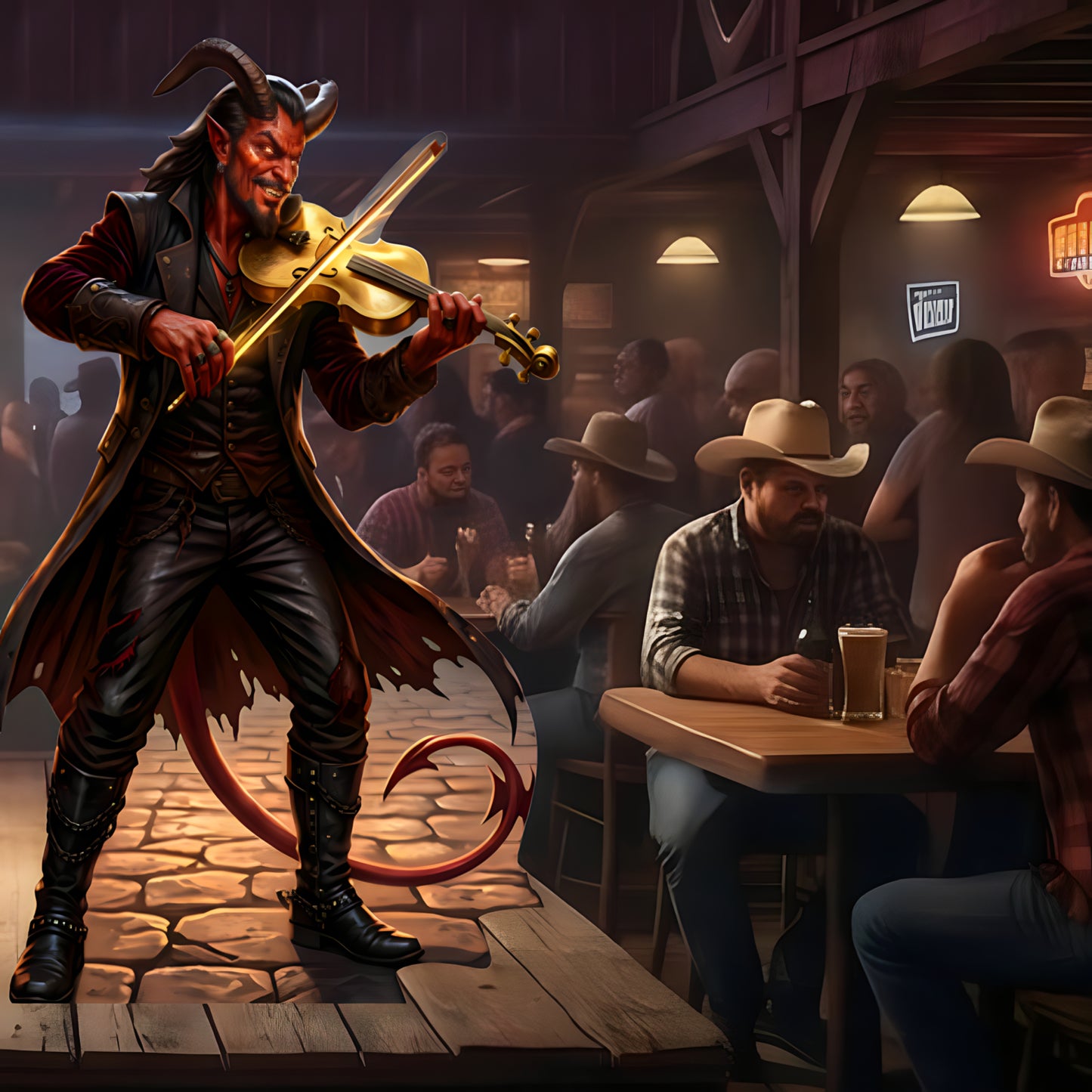 Georgia Devil With Fiddle of Gold Cardboard Cutout