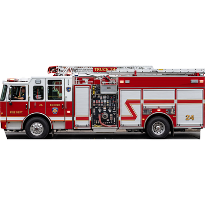 Big Red Fire Fighter Fire Engine Truck Cardboard Cutout