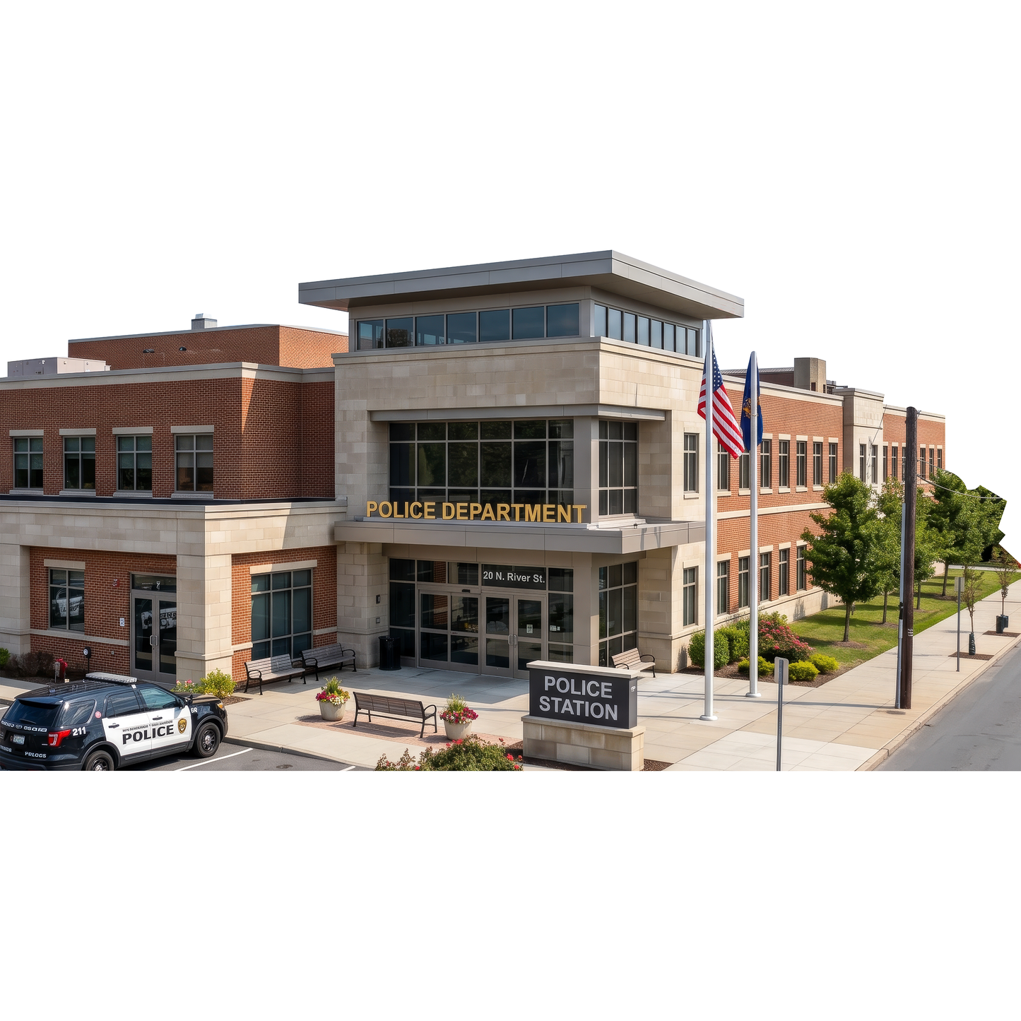 Police Station Academy Law Enforcement Building Cardboard Cutout