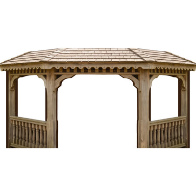 Wood Gazebo Roof Shade Stage Prop Cardboard Cutout