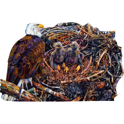 Jackie Bald Eagle and Eaglets Nest Cardboard Cutout