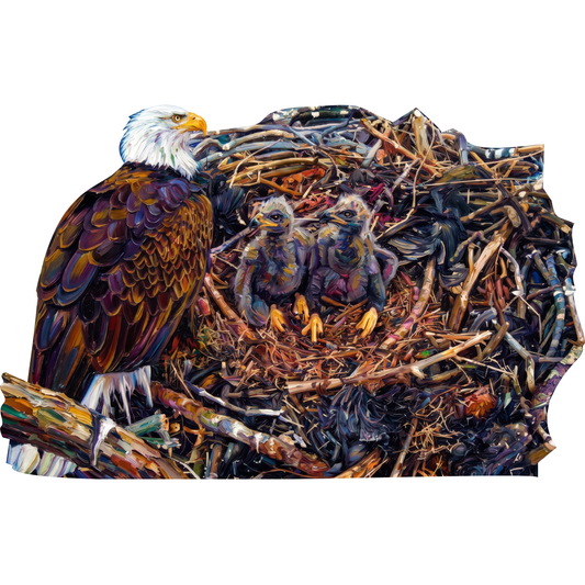 Jackie Bald Eagle and Eaglets Nest Cardboard Cutout