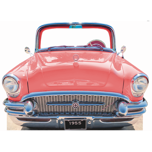 Classic Pink Car Coupe 1955 Stand in Cardboard Cutout