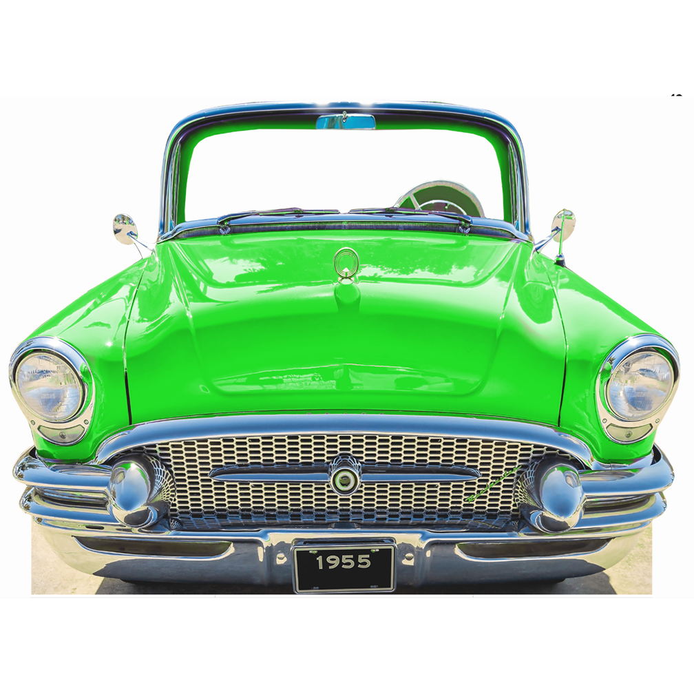 Classic Candy Green Car Stand in Cardboard Cutout