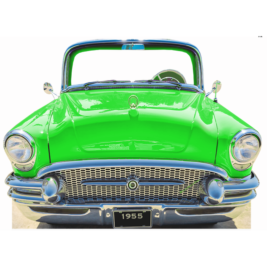 Classic Candy Green Car Stand in Cardboard Cutout