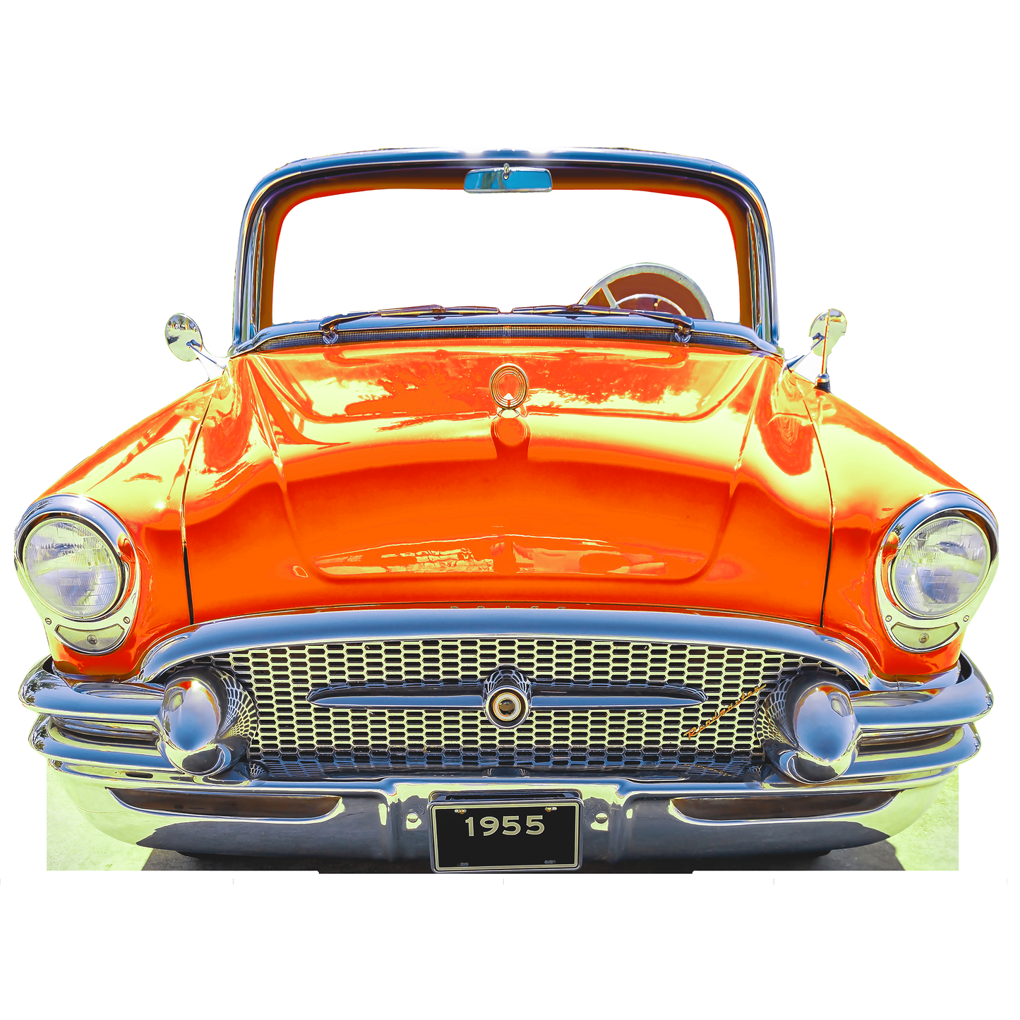 Classic Neon Fire Car Coupe 1955 Stand in Cardboard Cutout