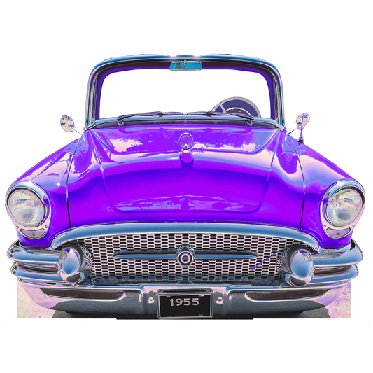 Classic Pearl Purple Car Coupe 1955 Stand in Cardboard Cutout