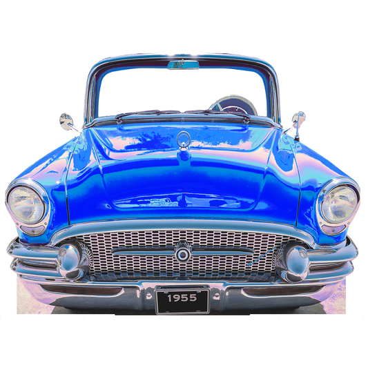 Classic Pearl Blue Car Coupe 1955 Stand in Cardboard Cutout