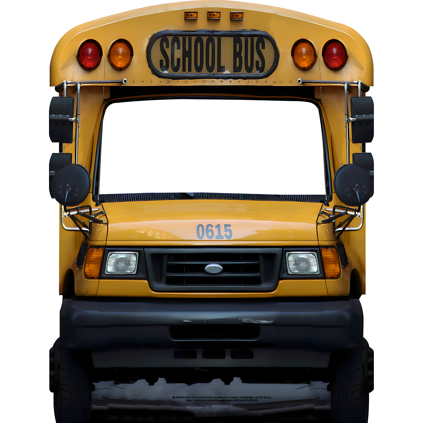 School Bus Front Cardboard Cutout Stand In