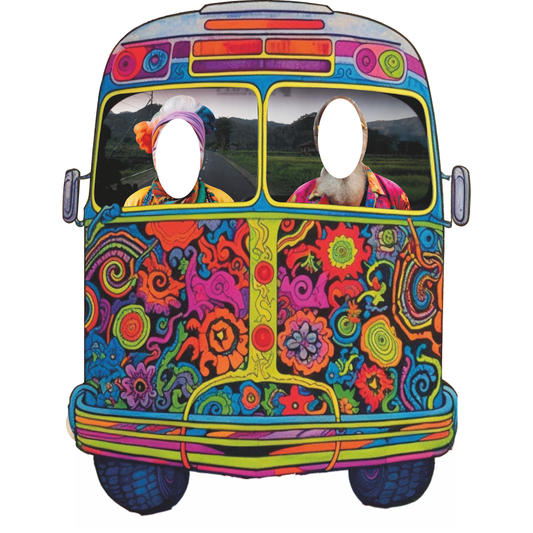 Hippie Van Stand in Cardboard Cutout