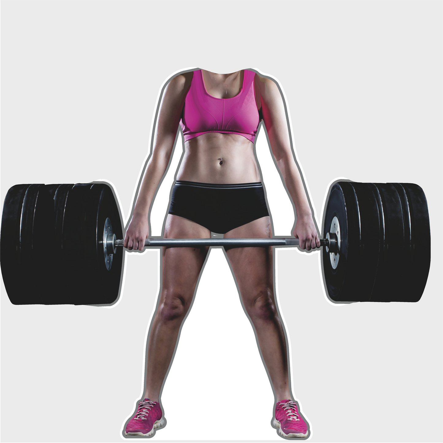 Strong Woman Deadlift Weight Lifting Stand In