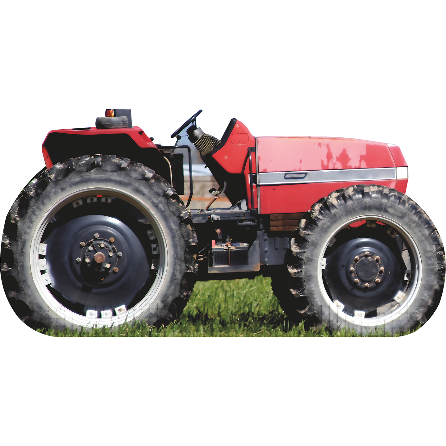 Red Farm Tractor Side View Country Western Stand In Cardboard Cutout