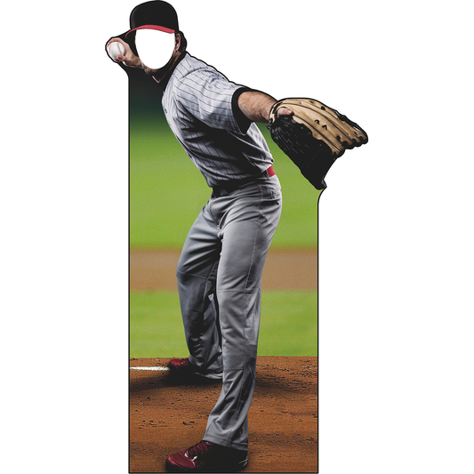 Baseball Player Pitcher Stand In Cardboard Cutout