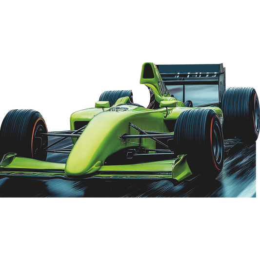 Green F1 Formula 1 Race Racing Car Stand In Cardboard Cutout