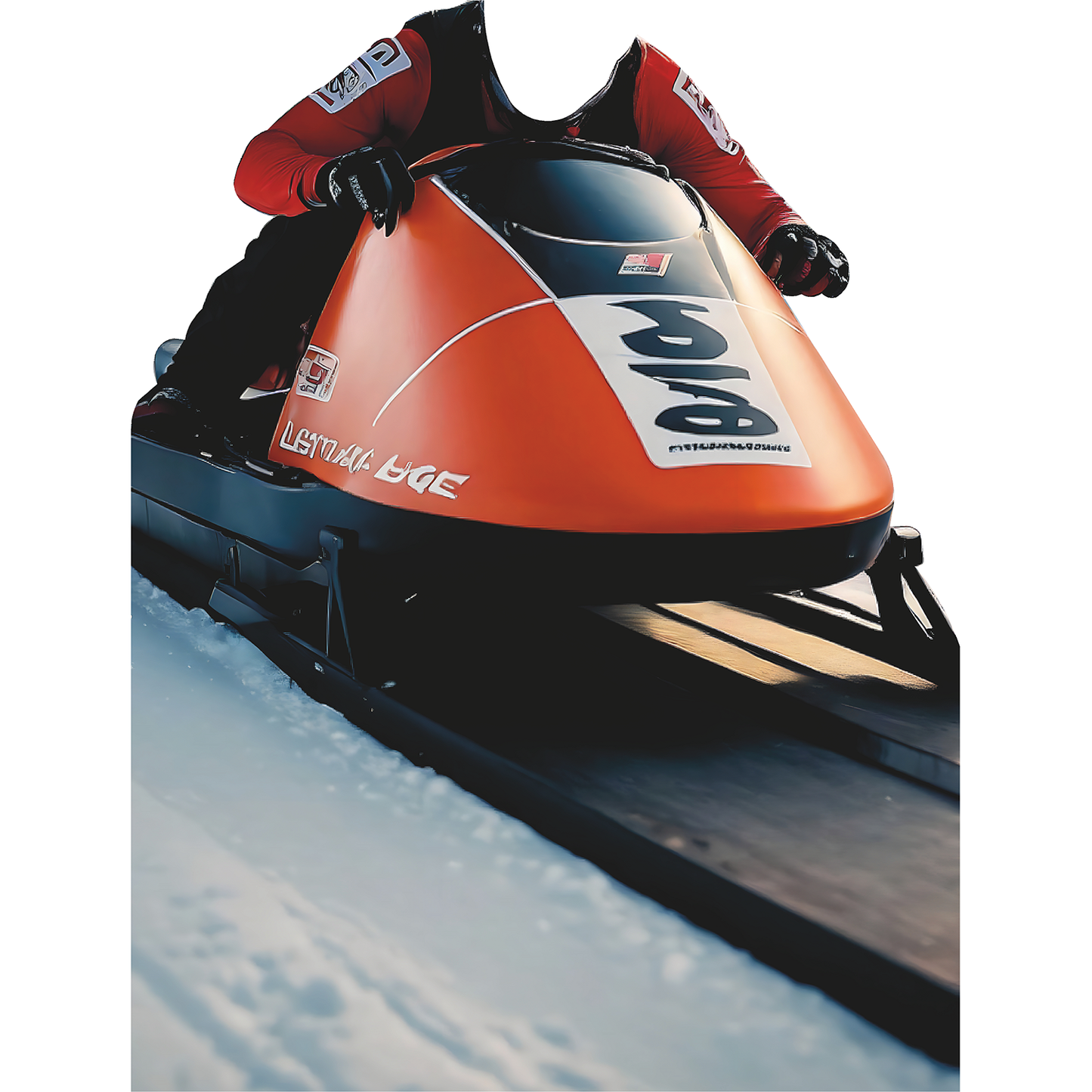 Bobsled Bobsledder Winter Sports Stand In Cardboard Cutout