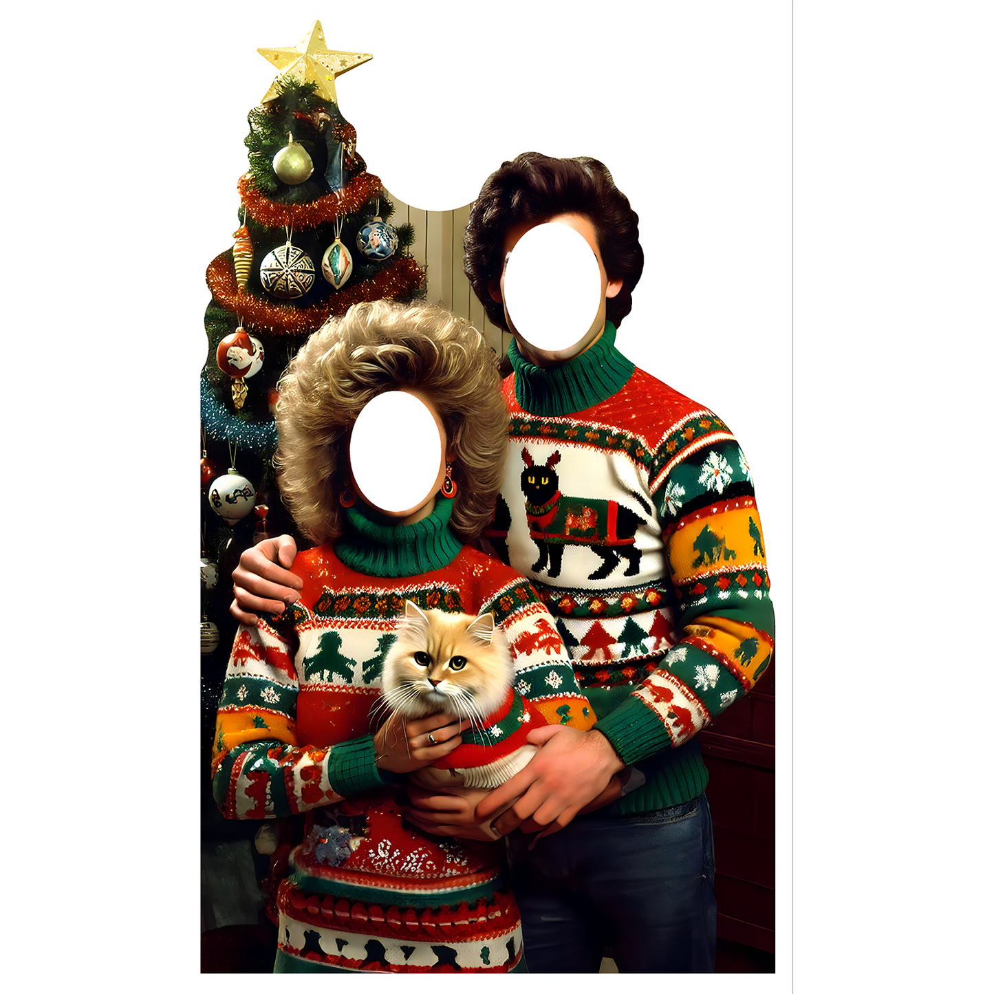 Ugly Sweater Couple Standin Cardboard Cutout