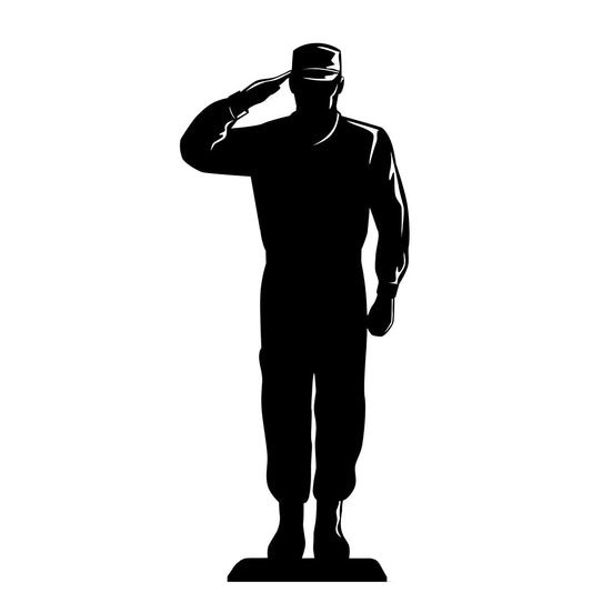 Soldier Saluting Silhouette Cardboard Cutout