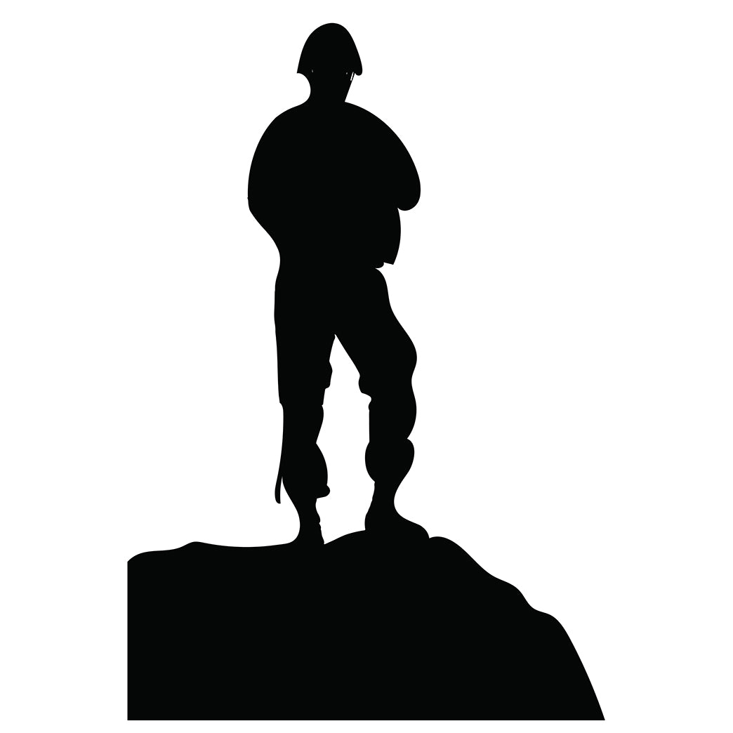 Soldier on Rock Silhouette Cardboard Cutout