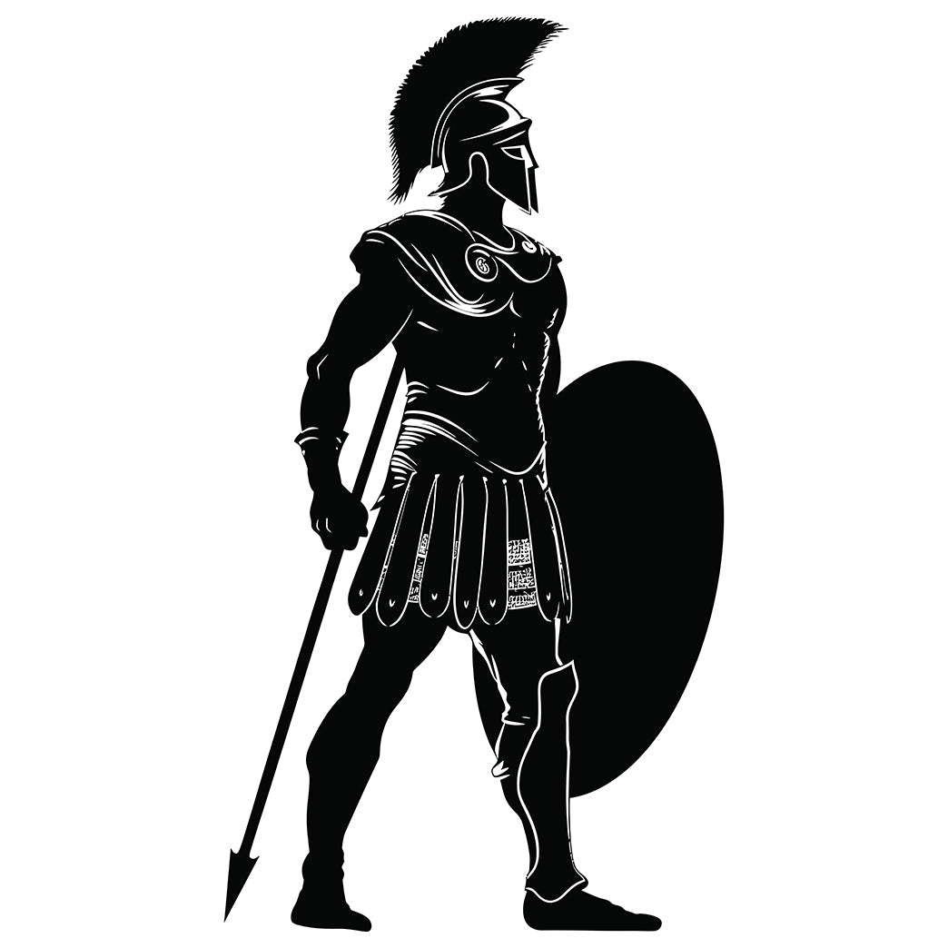 Greek Warrior Silhouette Cardboard Cutout