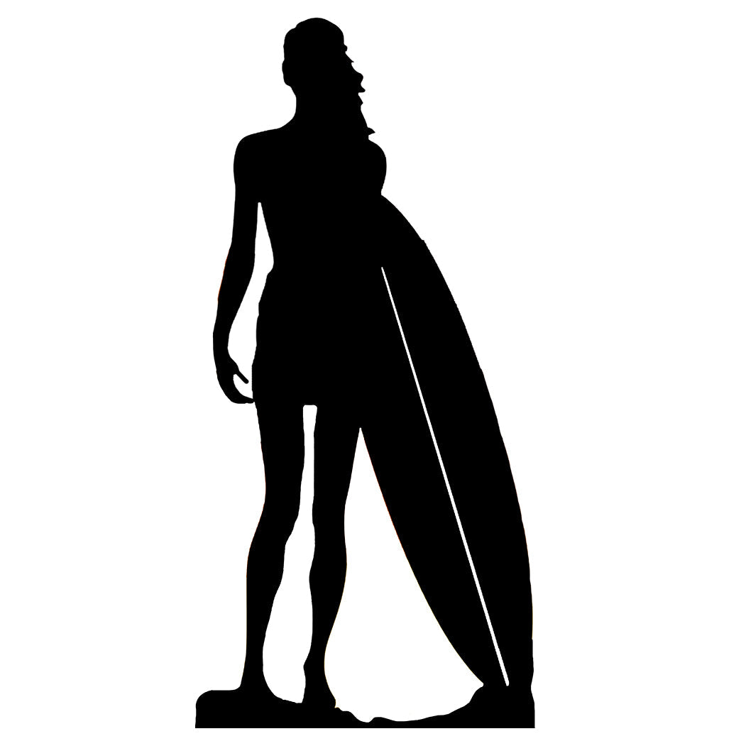 Surfer Girl Silhouette Cardboard Cutout