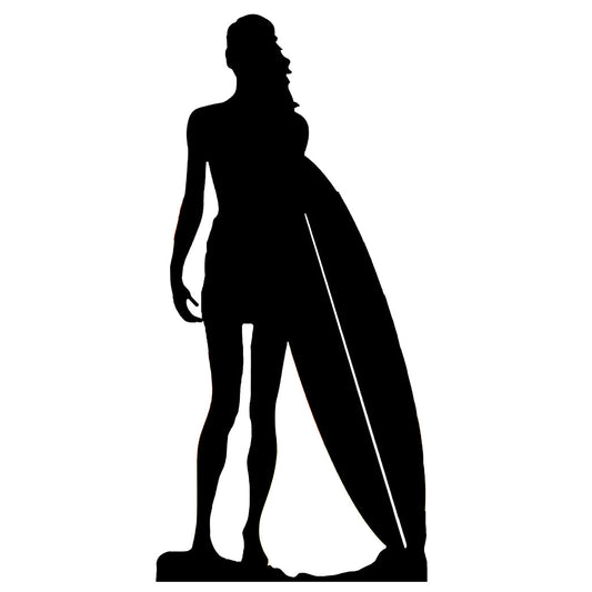 Surfer Girl Silhouette Cardboard Cutout