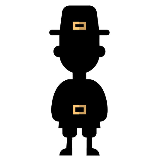 Male Pilgrim Silhouette Cardboard Cutout