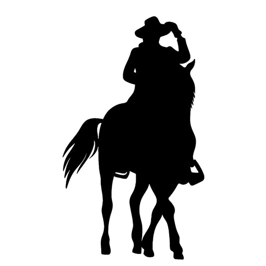 Cowgirl on a Horse Silhouette Cardboard Cutout