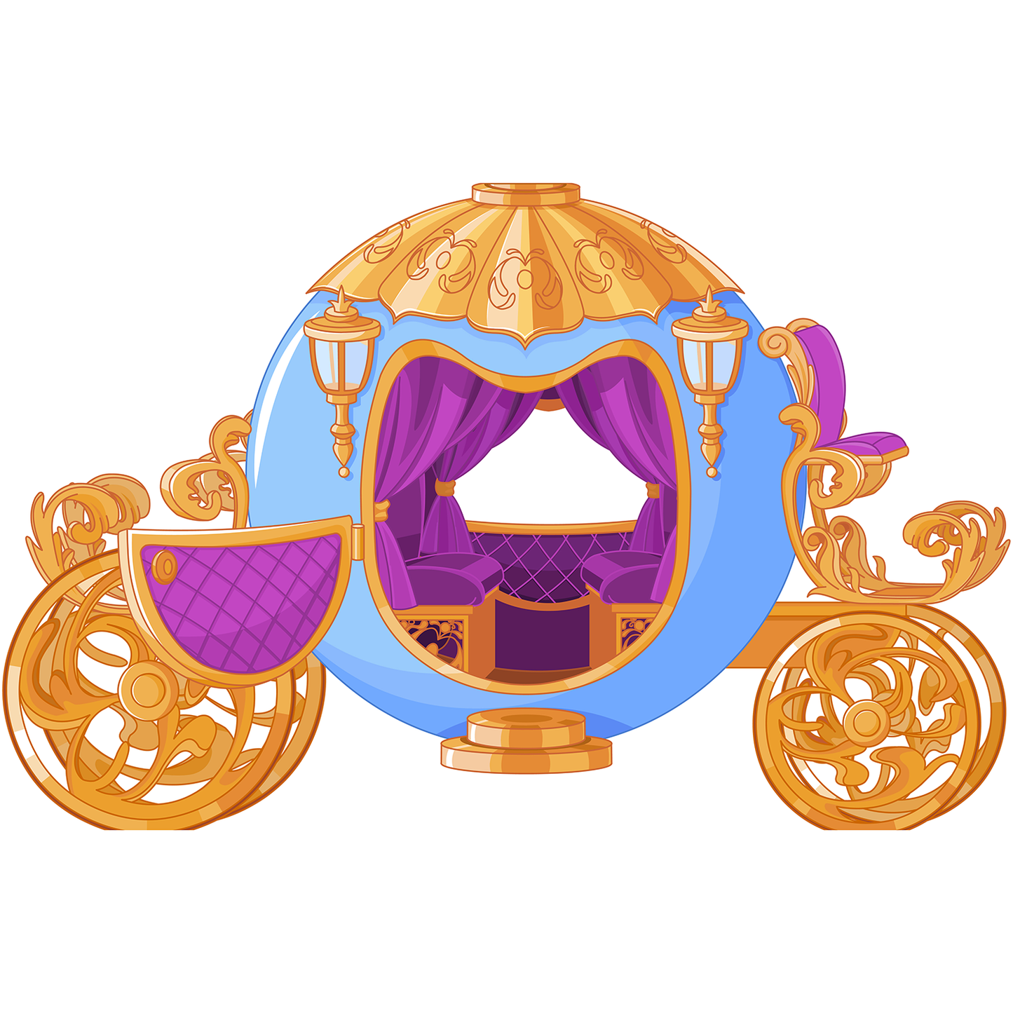 Fairy Tale Cinderella Carriage Cart Stand In Cardboard Cutout