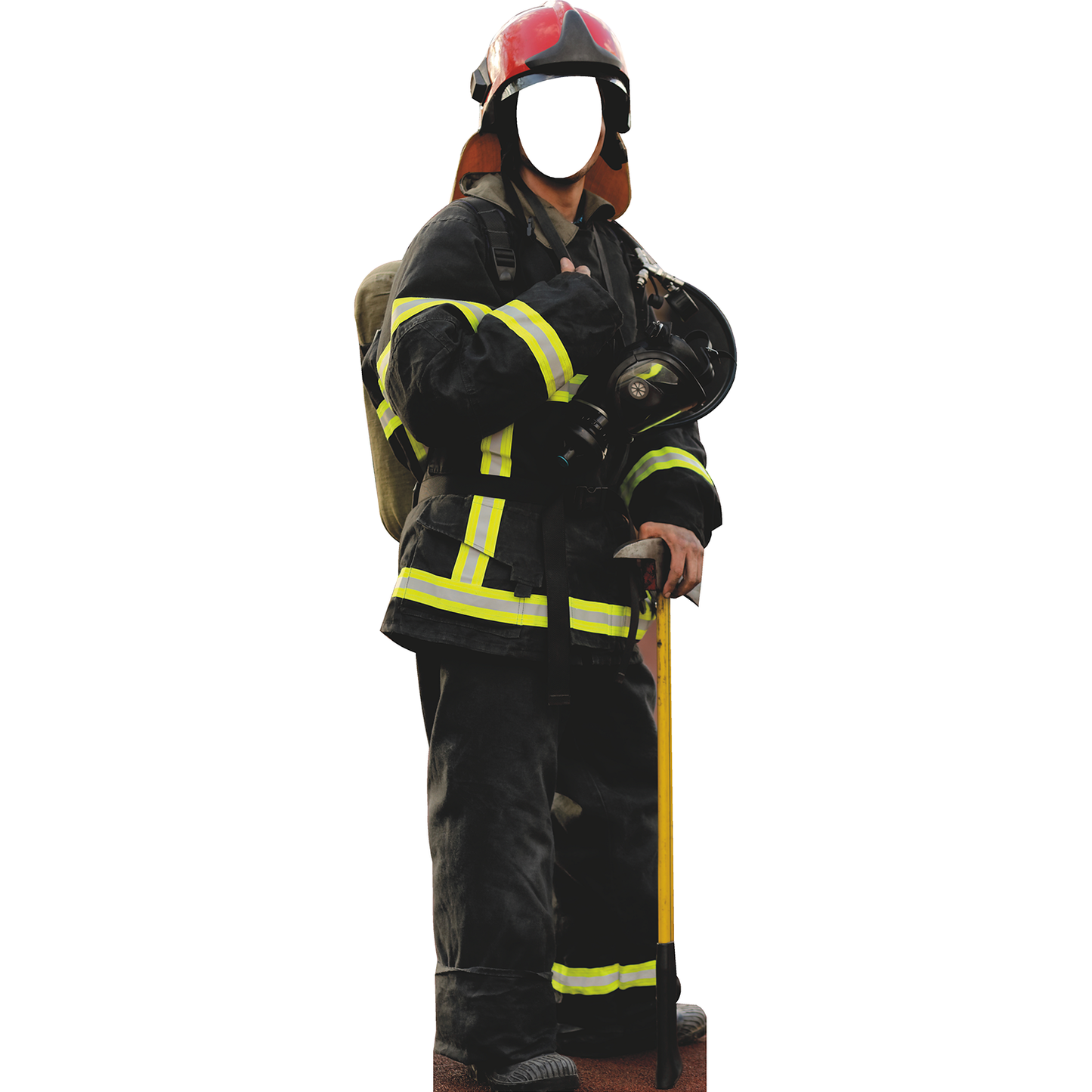 Fire Fighter Man Woman Fireman Stand In Cardboard Cutout