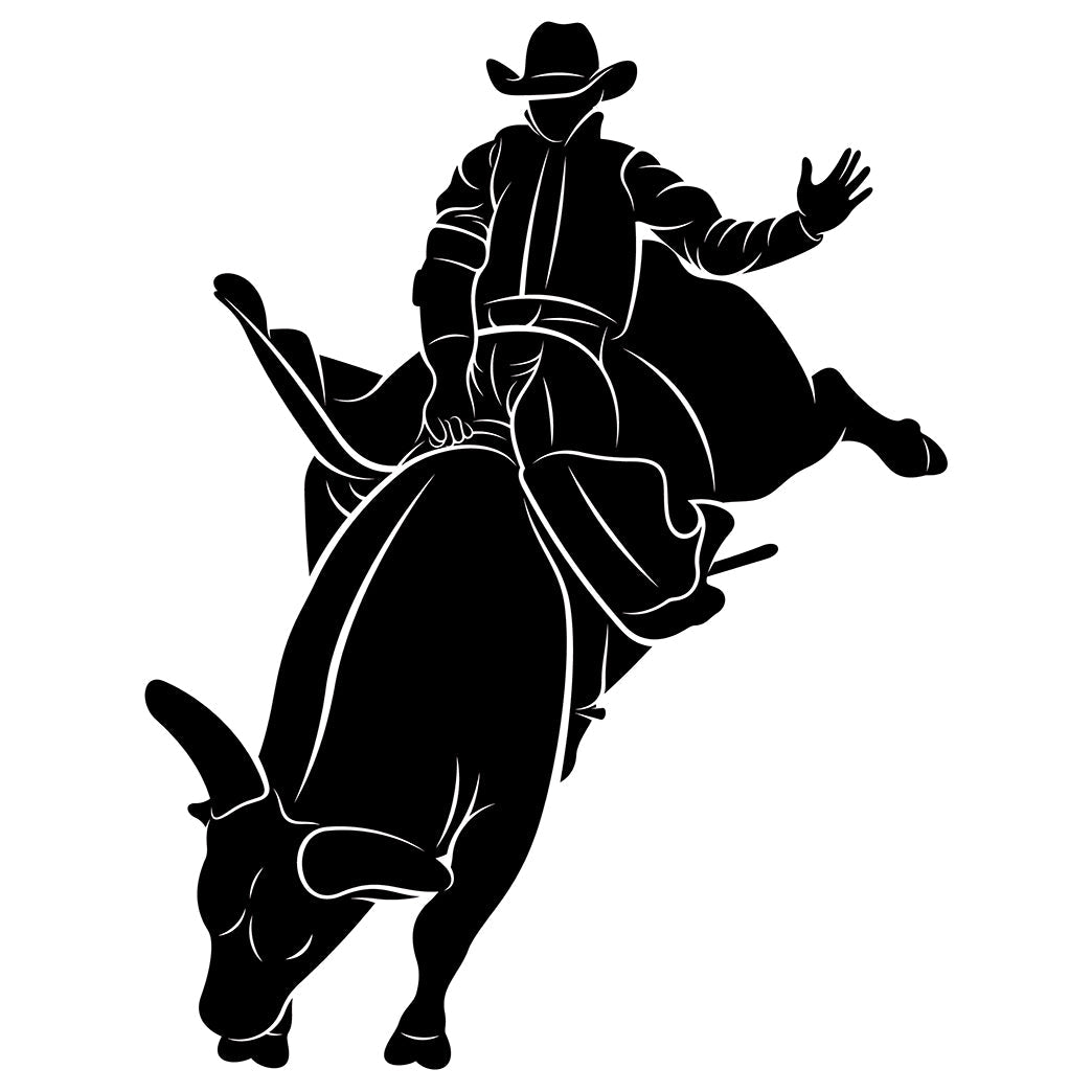 Western Yellowstone Bullrider Silhouette Cardboard Cutout