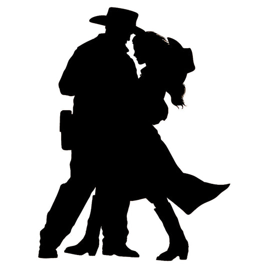 Country Western Yellowstone Couple Dancing Silhouette Cardboard Cutout