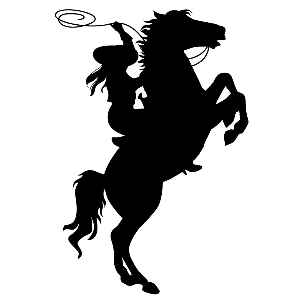 Cowgirl Woman with Lasso on Horse Cardboard Cutout