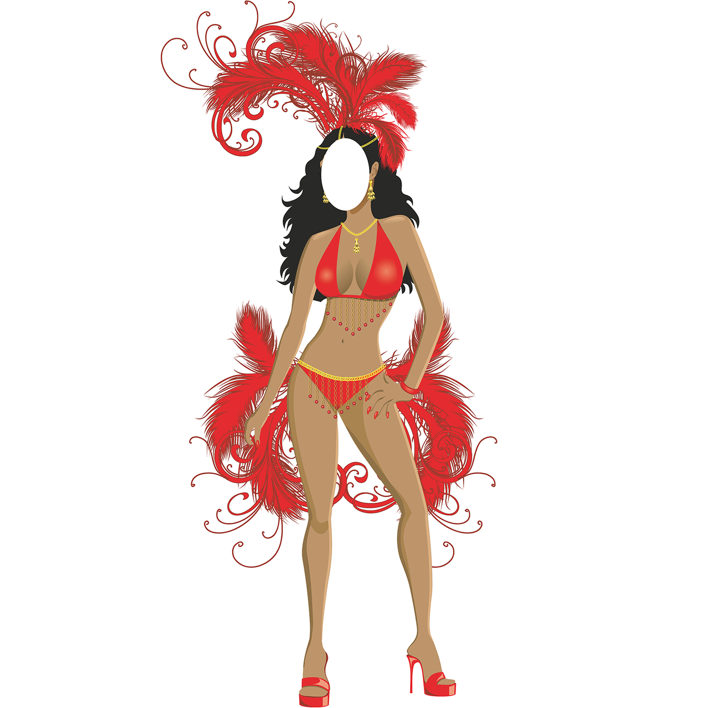 Vegas Show Girl Female Stand In Cardboard Cutout