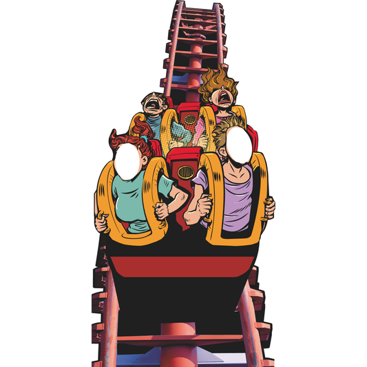 Roller Coaster Drop Ride Track Amusement Park Stand In Cardboard Cutout