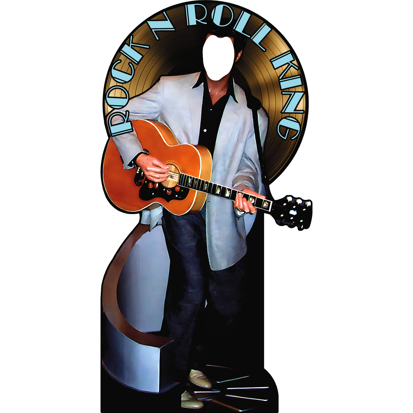 King of Rock N Roll 1956 Hound Guitar Dog Wax Figure Stand In Cardboard Cutout