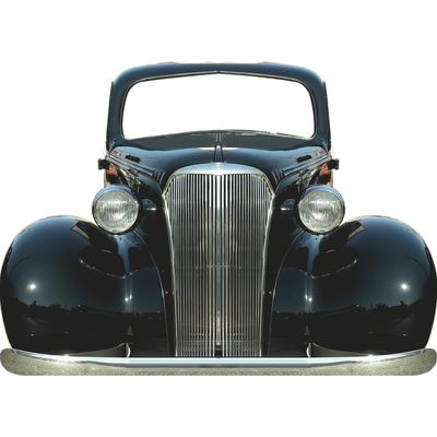 Classic Black Hot Rod Deville Car Cardboard Cutout