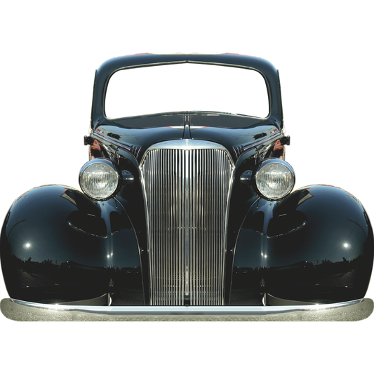 Classic Black Hot Rod Deville Car Cardboard Cutout