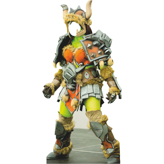 World of War Female Orc Warrior Cosplay Stand In Cardboard Cutout