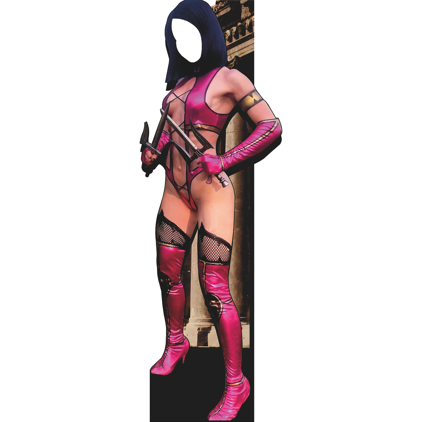 Ninja Girl Woman Dagger Combat Mortal Fighting Cosplay Stand In Cardboard Cutout