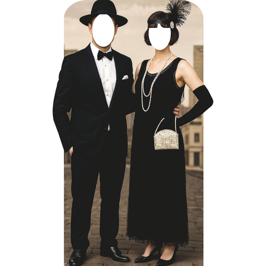 Roaring 20s 1920s Harlem Couple Stand In Cardboard Cutout