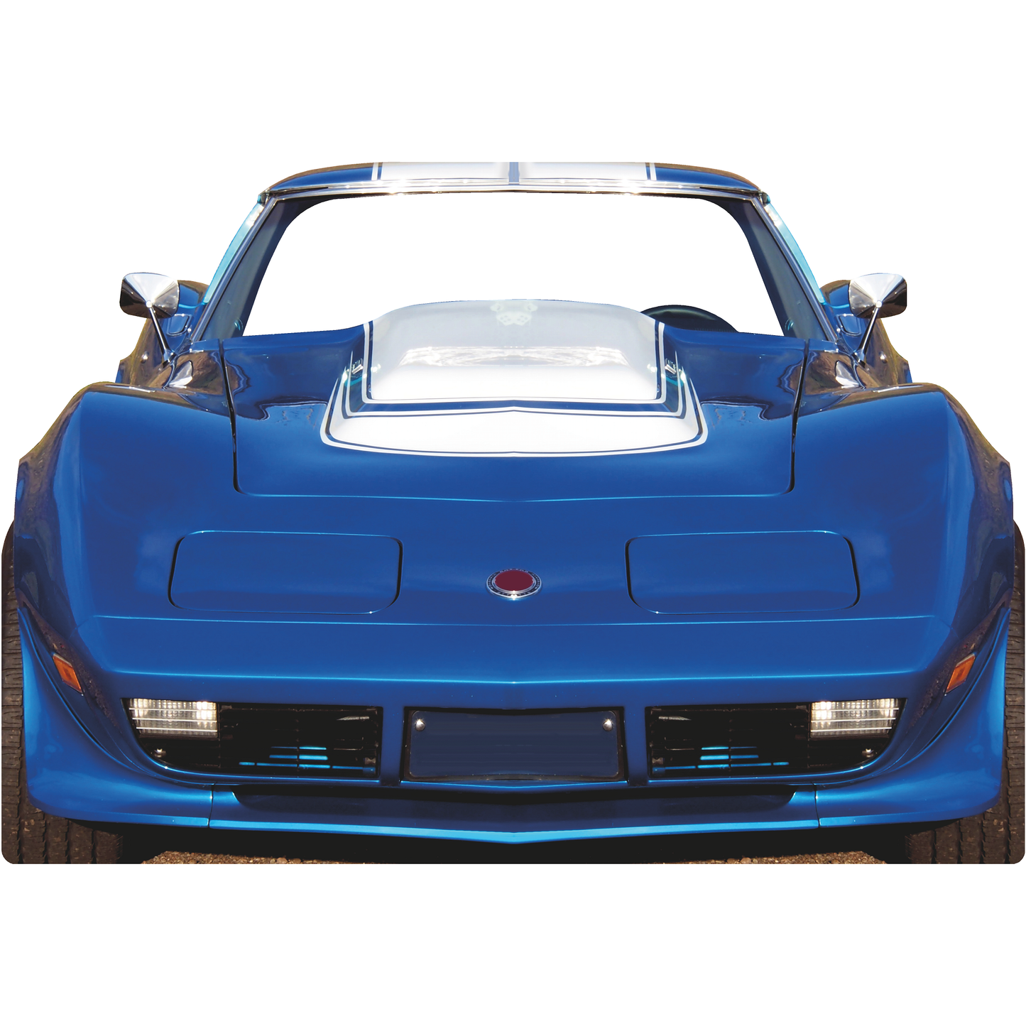 Blue Vet Sports Muscle Car Front Stand In Cardboard Cutout