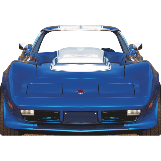 Blue Vet Sports Muscle Car Front Stand In Cardboard Cutout