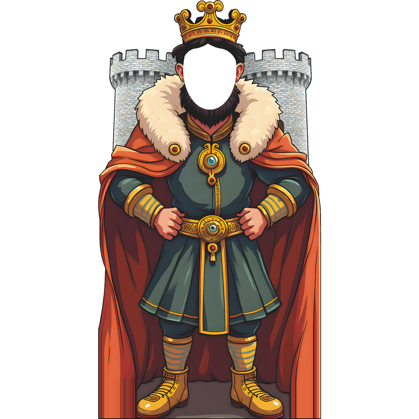 Royal King With Crown Stand In Cardboard Cutout