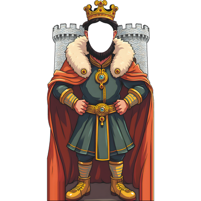 Royal King With Crown Stand In Cardboard Cutout
