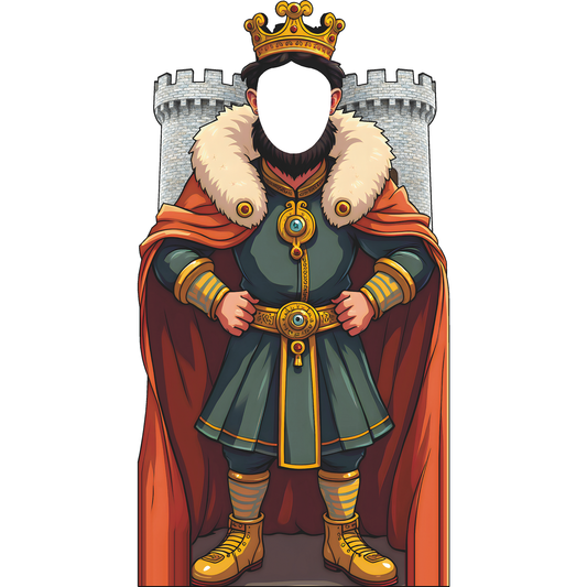 Royal King With Crown Stand In Cardboard Cutout