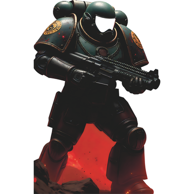 Doomed Space Marine Knee Deep In Dark Hell Ages Stand In Cardboard Cutout